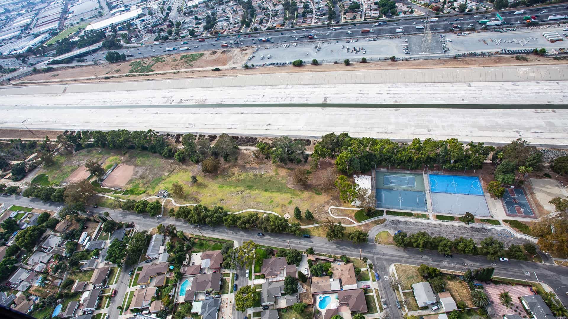 Aerial photo of Deforest Park, Long Beach, CA